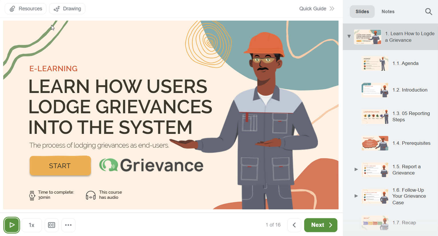 Lodge a Grievance as User